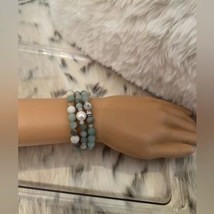 Frosted Amazonite Gemstone bracelet